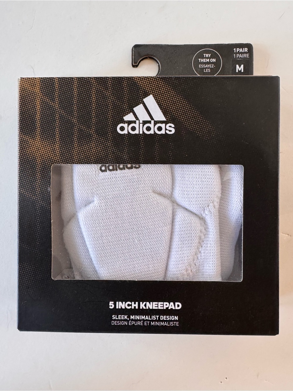 adidas White 5-Inch Volleyball Kneepad Youth Medium